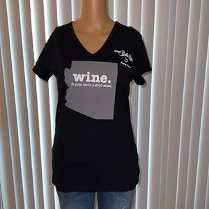 Black V Neck Short Sleeve Tee